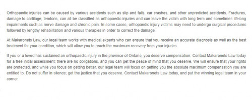Makaronets Personal Injury Law
50 Dunlop St E 
Barrie, ON L4M 6J9
(705) 881-1512

https://makaronetslaw.ca/barrie-personal-injury-law.html