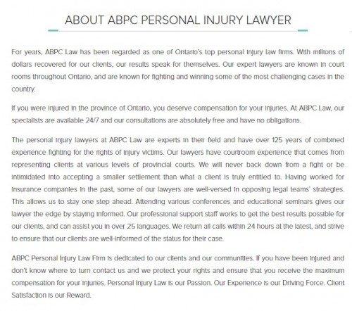 ABPC Personal Injury Lawyer
202-450 Bronte St S
Milton, ON L9T 5B7
(289) 270-2419

https://abpclaw.ca/milton-personal-injury-lawyer.html